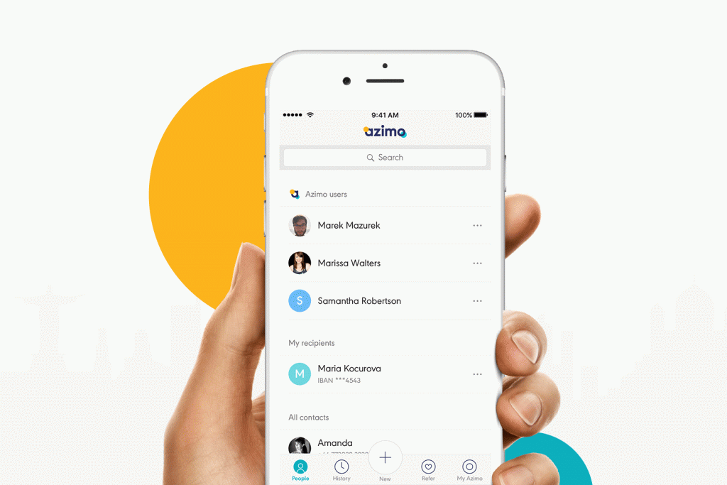 Azimo mobile app